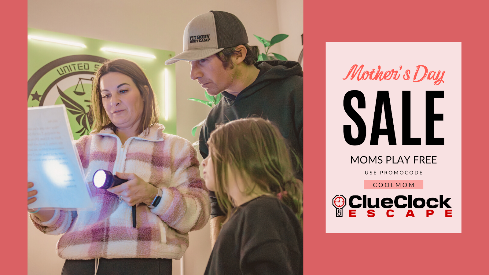 Mother's Day escape room sale at ClueClock